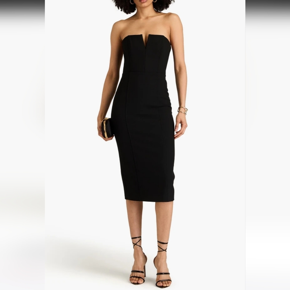 Veronica Beard Nabi Strapless Crepe Midi Dress